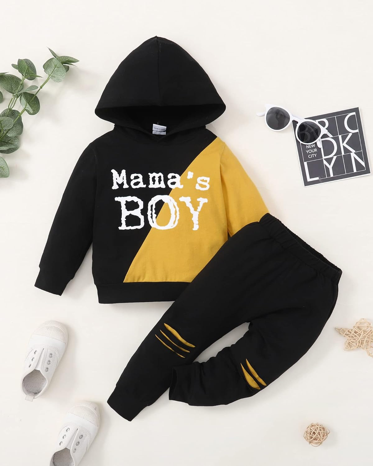 Toddler Boy Clothes Baby Outfits, Little Boys Summer Letter Printed Short Sleeve with Pants 2PCS Clothing Set