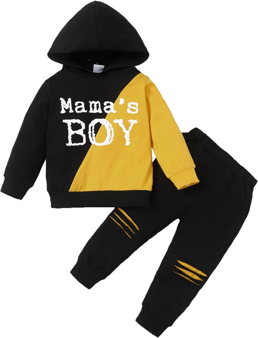 Toddler Boy Clothes Baby Outfits, Little Boys Summer Letter Printed Short Sleeve with Pants 2PCS Clothing Set
