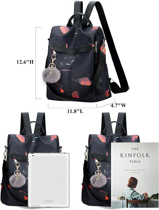 Backpack Purse for Women Mini Anti-Theft Bag Waterproof Nylon Backpack Stylish Large Capacity Travel Bag